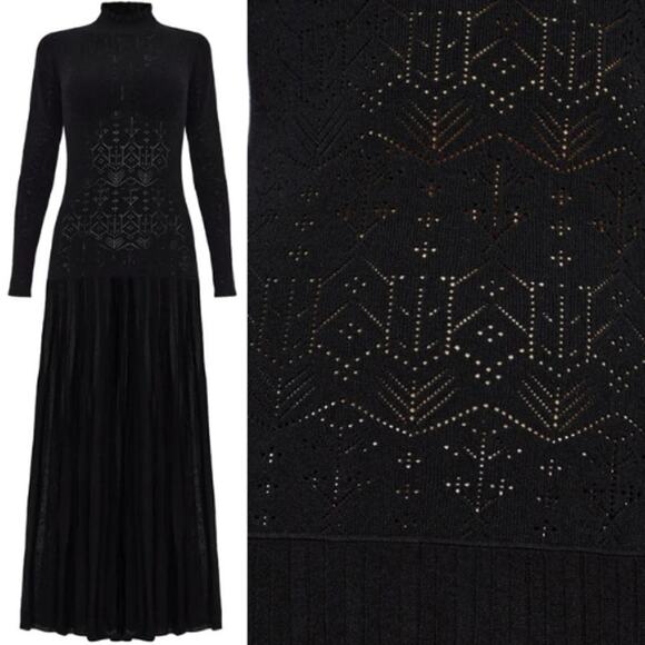 Isabel Marant | NWT Gisole Dress in Black Pointelle Knit A-line Maxi FR 34 US 2 - Picture 16 of 16